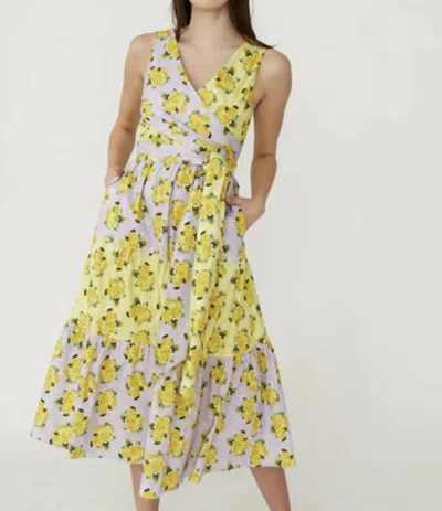 Rachel Antonoff Sandy Dress In Yellow/lilac In Multi