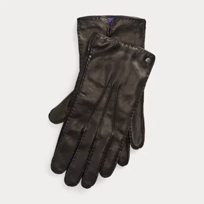 Ralph Lauren Cashmere-lined Lambskin Gloves In Black