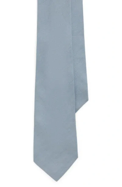 Ralph Lauren Purple Label Silk & Linen Tie In Chambray Blue