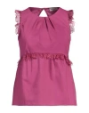 Rebel Queen Woman Top Mauve Size L Cotton In Purple