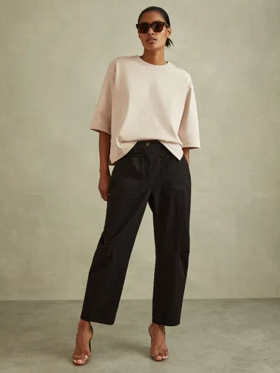 Reiss Stone Oversized Cotton Crew Neck T-shirt