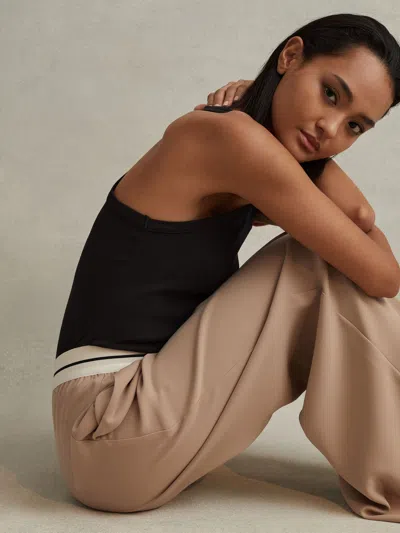 Reiss Stone Wide Leg Elasticated Trousers