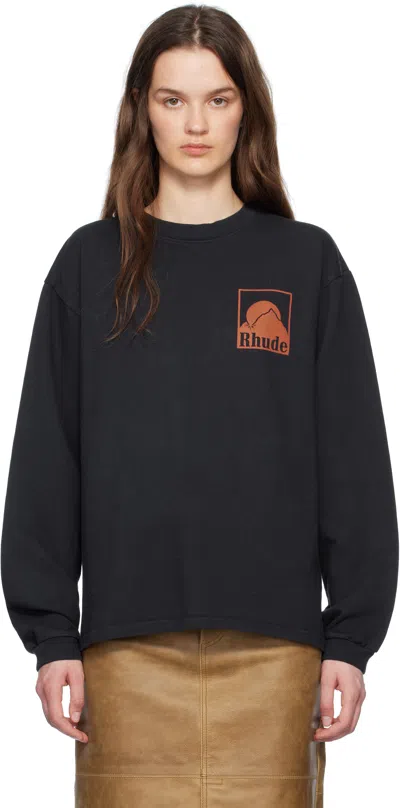 Rhude Black Moonlight Badge T-shirt In 2306 Vtg Black