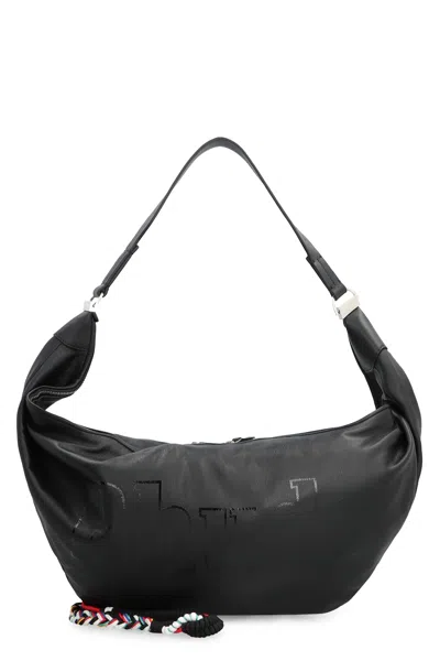 Rhude Leather Messenger Bag In Black