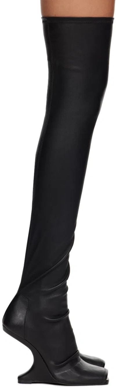 Rick Owens Black Porterville Cantilever 11 Tall Boots
