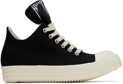 Rick Owens Drkshdw Black Hollywood Low Sneaks Sneakers In 911 Black/milk/milk