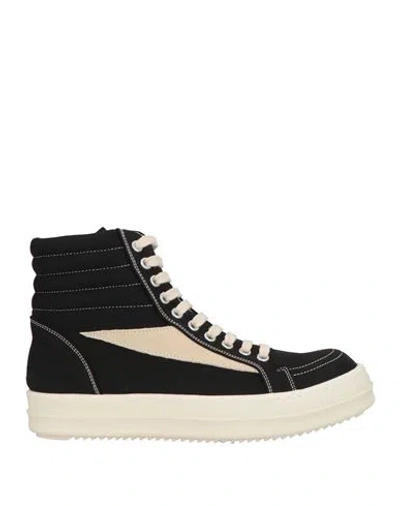 RICK OWENS DRKSHDW DRKSHDW BY RICK OWENS WOMAN SNEAKERS BLACK SIZE 8 TEXTILE FIBERS