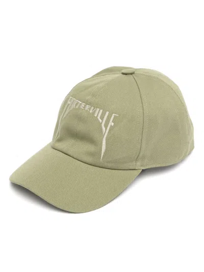 Rick Owens Drkshdw Embroidered Logo Cap In Green