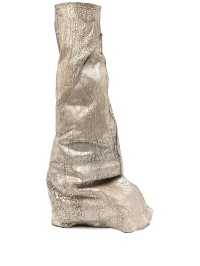 Rick Owens Drkshdw Fetish Boots In Gold