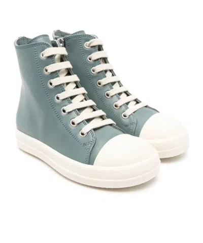 Rick Owens Kids' Leather Sneakers In Turquoise