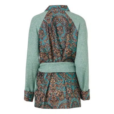Rien By Penny Vomva Women's Bohemian Cardigan Mint-turquoise In Blue/green
