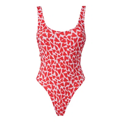 Rien By Penny Vomva Women's Red Sand In My Toes One Piece Hearts
