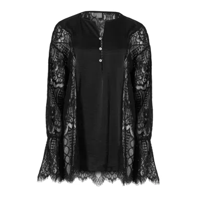 Rien By Penny Vomva Women's Rêver Lace Top Black