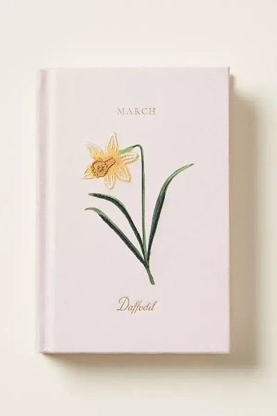 Rifle Paper Co Birth Month Embroidered Mini Hardcover Journal In Pink