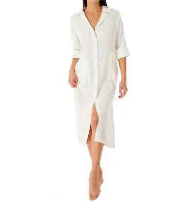 Rip Curl Norah Shirt Dress In Bone In White