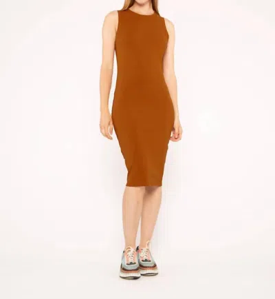 Ripley Rader Rib Tank Midi Dress In Copper In Multi