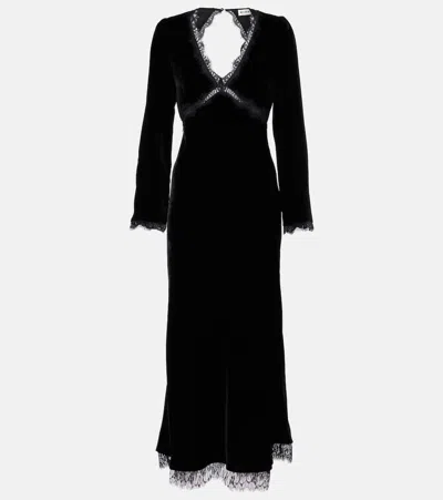 Rixo London Alesha Lace-trimmed Midi Dress In Black