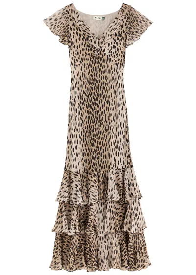 Rixo London Rixo Amelle Printed Silk-chiffon Maxi Dress In Black