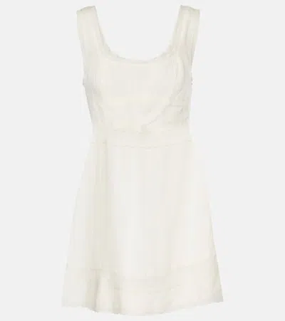 Rixo London Ronan Lace-trimmed Minidress In Neutrals