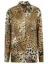Roberto Cavalli Animalier Print Shirt In Natural