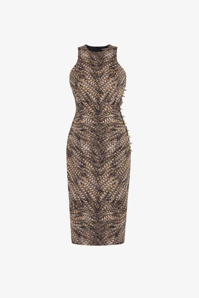 Roberto Cavalli Dress In Macula Naturale