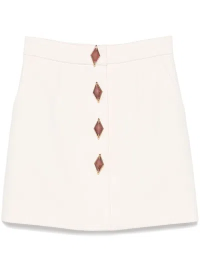 Roberto Cavalli Gem-embellished Mini Skirt In White