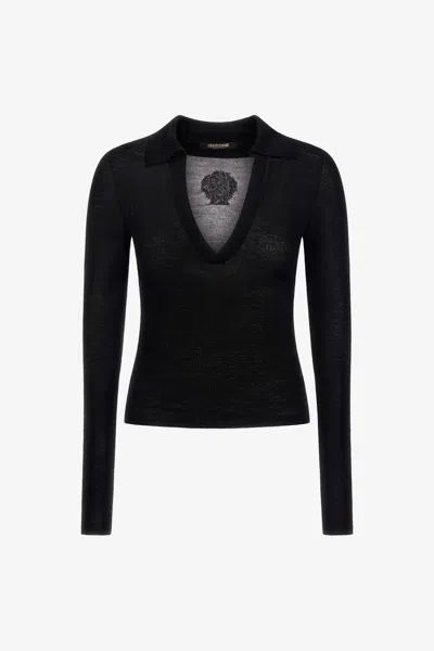 Roberto Cavalli Long-sleeved Top In Black