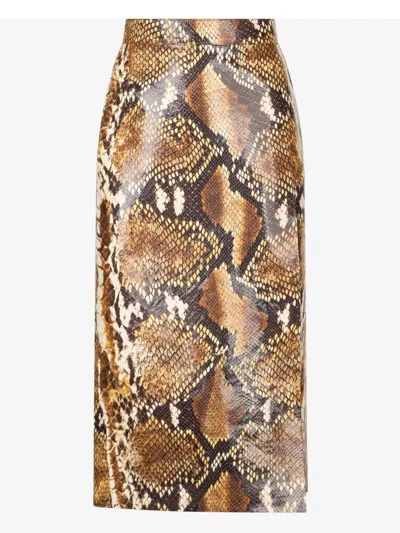 Roberto Cavalli Woman Leather Skirt In Brown