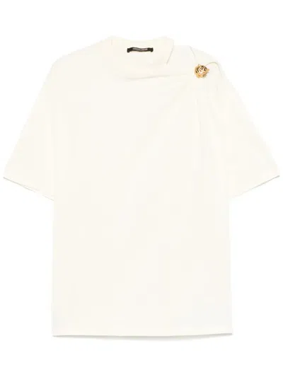 Roberto Cavalli Tiger-brooch T-shirt In Neutrals