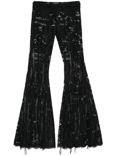 Roberto Cavalli Corded-lace Trousers In Black