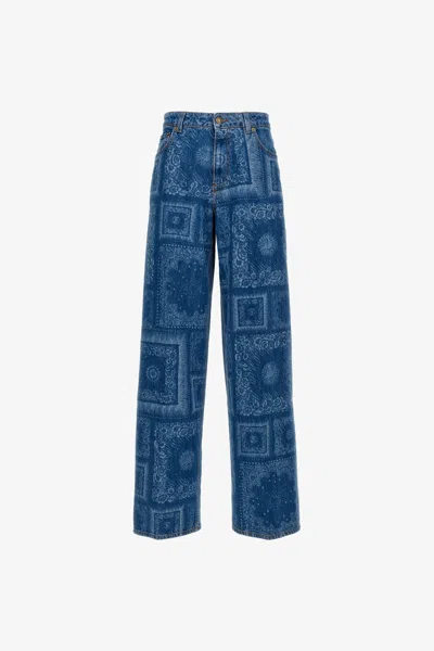 Roberto Cavalli Wide Leg Jeans In Blue