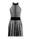 ROBERTO CAVALLI ROBERTO CAVALLI WOMAN MINI DRESS BLACK SIZE 10 VISCOSE, POLYAMIDE, POLYESTER