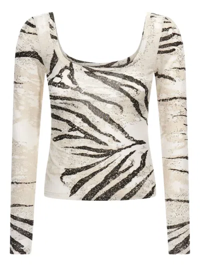 Roberto Cavalli Zebra-print T-shirt In Neutrals