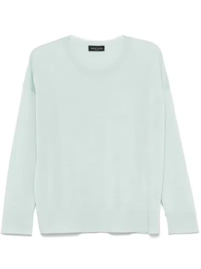 Roberto Collina Loose Fit Merino Wool Crewneck Jumper In Green