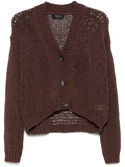 Roberto Collina Open-knit Cardigan In Cacao