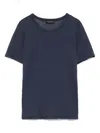 Roberto Collina Semi-sheer Cotton Blend T-shirt Clothing In Blue