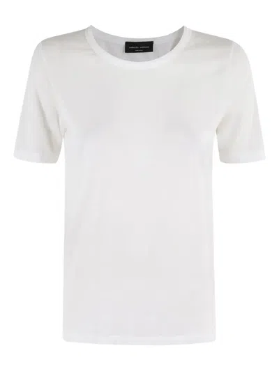 Roberto Collina Semi-sheer Cotton Blend T-shirt In White