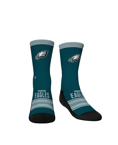 Rock 'em Kids' Big Boys And Girls Green Philadelphia Eagles Gametime Stripe Crew Socks