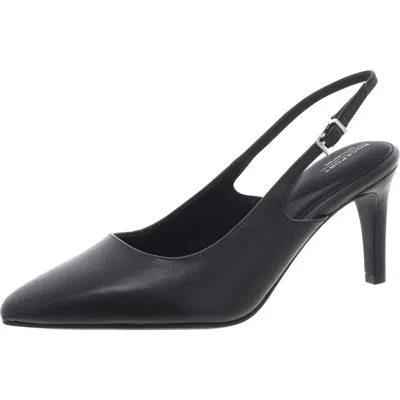 Rockport Jolie Womens Cushioned Footbed Leather Slingback Heels In Black Leather