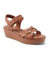 Rockport Women's Amira Strappy Open Toe Casual Wedge Sandals In Medium Natural Leather