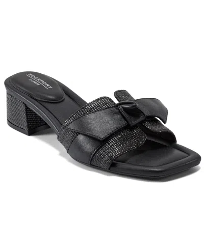 Rockport Women's Carsie Square Toe Dress Sandals In Black