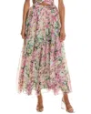 Rococo Sand Silk Maxi Skirt In Pink