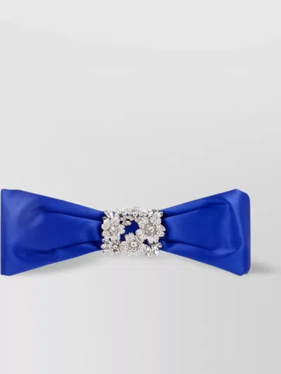 Roger Vivier Satin Embellished Bow Hair Accessory In B999