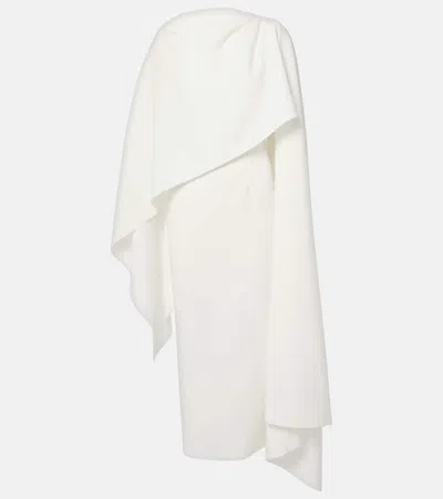 Roksanda Bridal Demetria Caped Crêpe Midi Dress In White