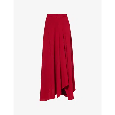 Roksanda Womens Crimson Asha Flared Woven-blend Maxi Skirt
