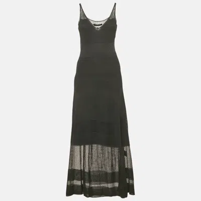 Pre-owned Roland Mouret Black Stretch Knit Flared Maxi Dress M