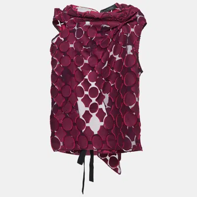 Pre-owned Roland Mouret Pink Cotton Fil Coupe Open Back Top S