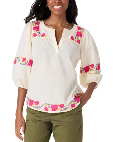 Roller Rabbit Column Embroidery Michi Top In Pink