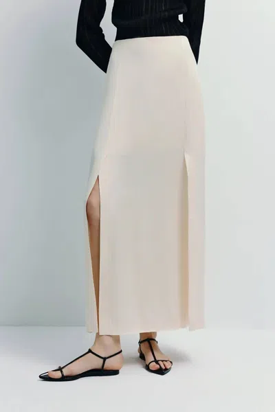 Rue Sophie Marcy Slit Front Midi Skirt In Cream