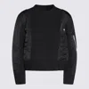 SACAI SACAI BLACK COTTON SWEATSHIRT